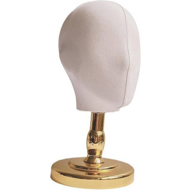 (Gold Bottom, One size) Wig Head with Base Wig Hat Display Stand for Hairpieces Caps Hats Eyeglasses Gold Bottom