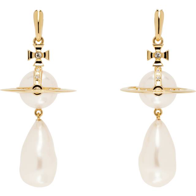 Vivienne Westwood Gold Giant Faux-Pearl Drop Earrings - R107 Gold/Creamros - UNI