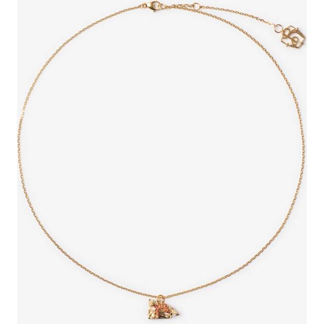 Burberry Fox Charm Necklace - Gold/Red/Silver/Clear - One Size