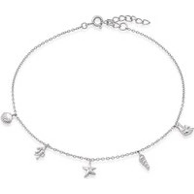 Silver Cubic Zirconia Seaside Anklet