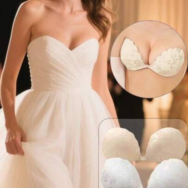 SHEIN 1pc Elegant Strapless & Seamless Push-Up Bra - Invisible, Soft Support Lingerie For Women