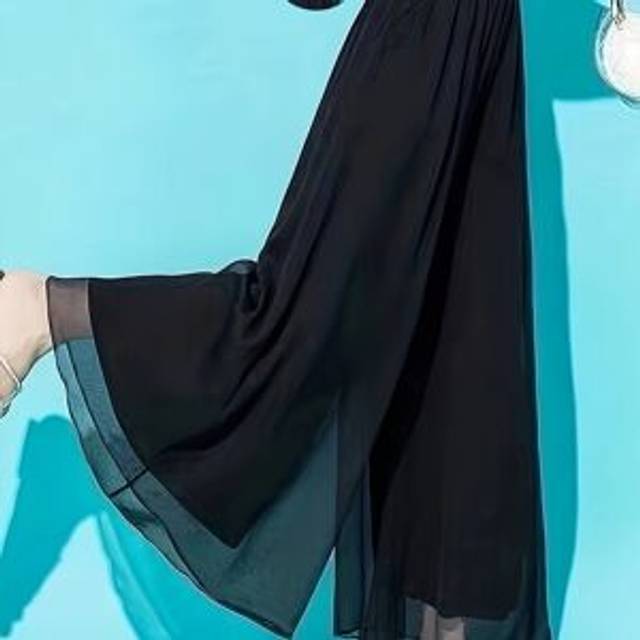 TEMU Chic Wideleg Palazzo With Pocket Pants, High Elastic Waist Cool Breathable Material Everyday Wear Pants, Women's Clothing