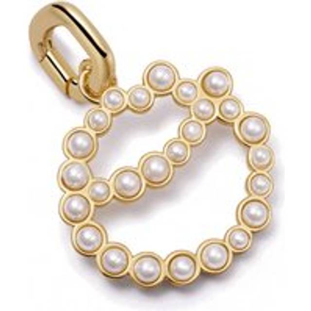 Daisy London 18ct Gold Plate Letter O Pearl Initial Charm Pendant