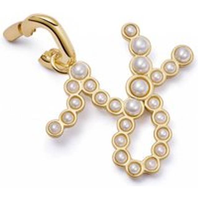 Daisy London 18ct Gold Plate Letter Y Pearl Initial Charm Pendant