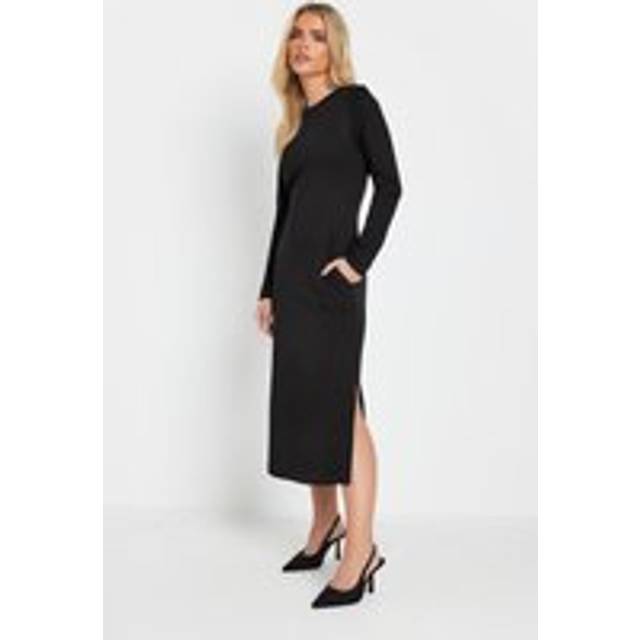 Pixiegirl Petite Black Jersey Long Sleeve Tshirt Dress 16 Pixiegirl | Petite Women's Maxi Dresses