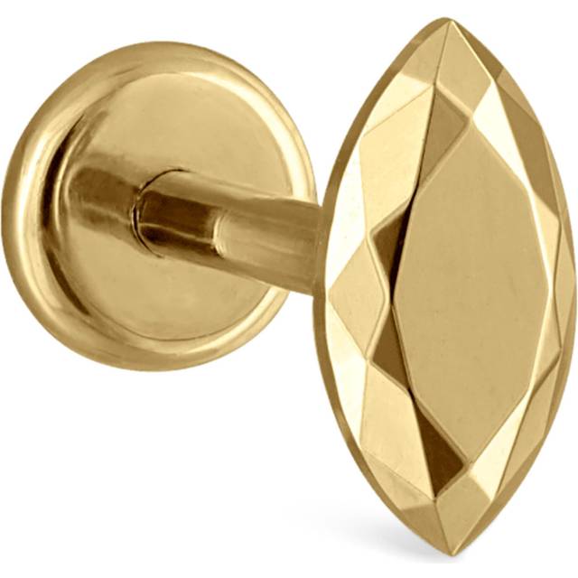 Maria Tash Faceted Marquise Threaded Stud Single Earring - Gold - 5.5mm