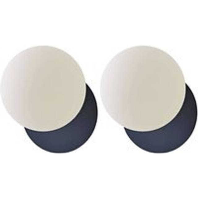 Valuelights Darla Pair Of Frosted Globe Ip44 Rated Bathroom Wall Lights In Dark Navy - One Size