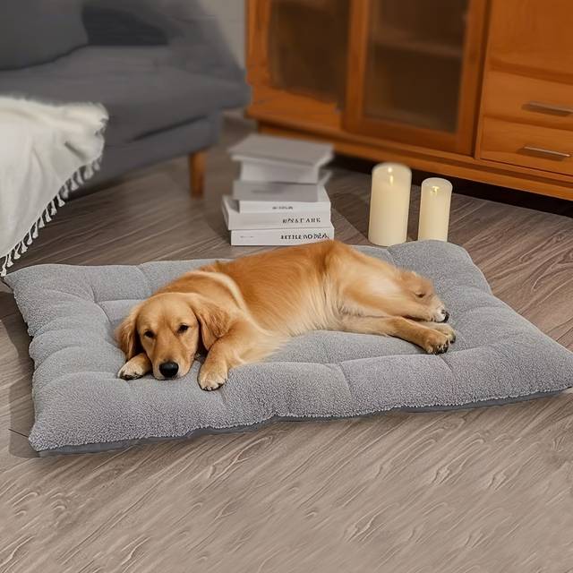 TEMU Extra Large Plush Pet Bed Sofa - Thickened Ultra Soft Polyester Pet Nest Cushion, Suitable For Small, Medium, And Large Dogs And Cats, Durable Pet Bed