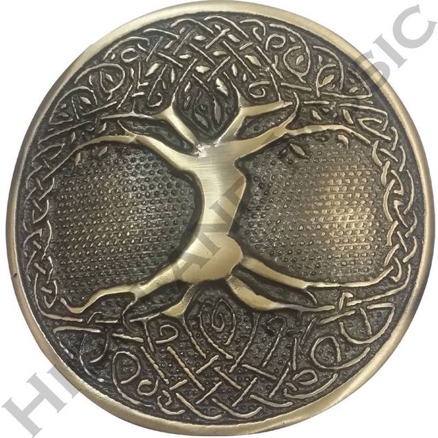 Hm Men's Tree Celtic Round Kilt Belt Buckle Antique Finish/tree Belt Buckles