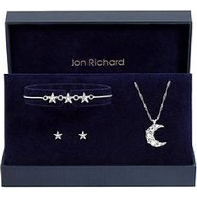Jon Richard Silver Plated Celestial Trio Set - Gift Box, Silver, Women - Ilver