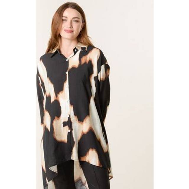 Blue Vanilla Women's Black Cow Print Shirt New Look