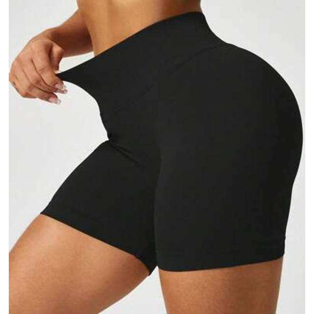 SHEIN PLUS Size High-Waisted Tummy-Control Shorts,Hidden Scrunch Butt Lifting Skinny Pants,Cycling Shorts Curve,