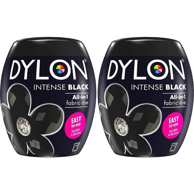 Dylon Intense Black Washing Machine Fabric Dye Pod 350g 2 Pack
