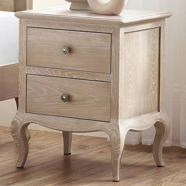 Julian Bowen Camille Ready Assembled 2 Drawer Bedside Table - Contains Solid Oak - Light Oak