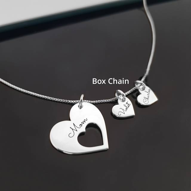 TEMU Custom Engraved Multi-heart Necklace, Stainless Steel, Day & Valentine's Day, Gift For Moms And Daughters, Day Gift|personalized Jewelry| Chain, Mothers Day Gifts For Daughter