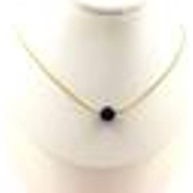 Stones And Minerals. Necklace 1 Tiger Eye Pearl Blue 8 Mm. Steel Chain F