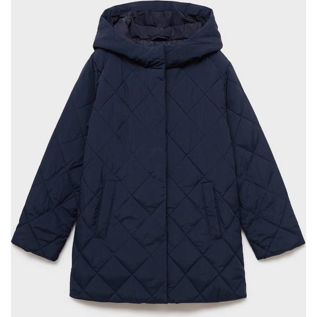 Rhombus quilted jacket dark navy - Kids - 9 - MANGO KIDS - Dark Navy