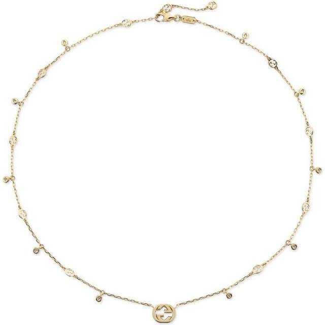 Gucci Interlocking G 18kt Yellow Gold Diamond Necklace - Model Ybb729402002