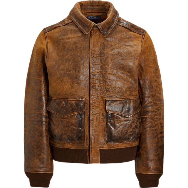 Polo Ralph Lauren for man. 710970574001 Brown Leather Aviator Jacket (S), Casual