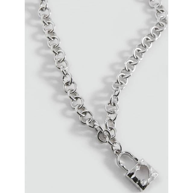 Padlock chain necklace silver - Teenage girl - One size - MANGO TEEN - Silver - U