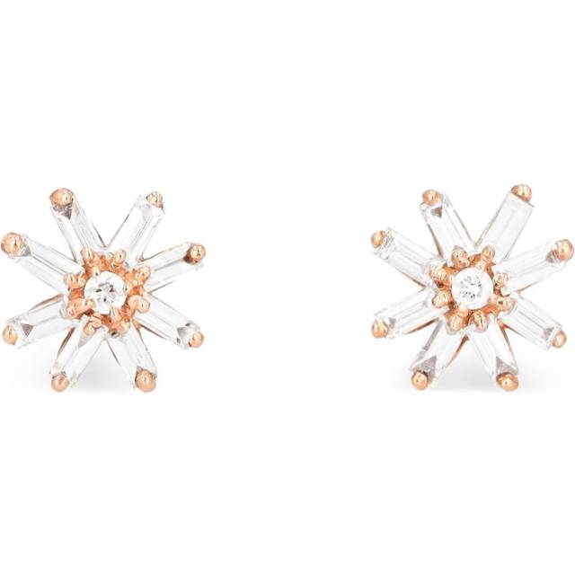 Suzanne Kalan - 18K rose gold small Starburst diamond studs - women - Diamond/18kt Rose Gold - One Size