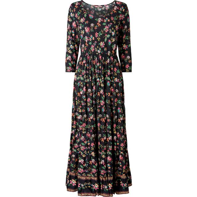 Women's Beautiful Border Print Crinkle Dress - Size 12 - Black - by Joe Browns