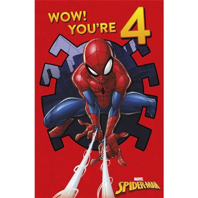 Marvel Spiderman Design Age 4 Birthday Card