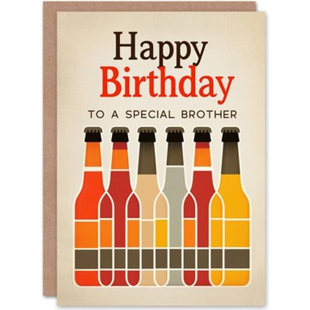 Happy Birthday Card To A Special Brother Craft Beer Lover Row Of Bottles