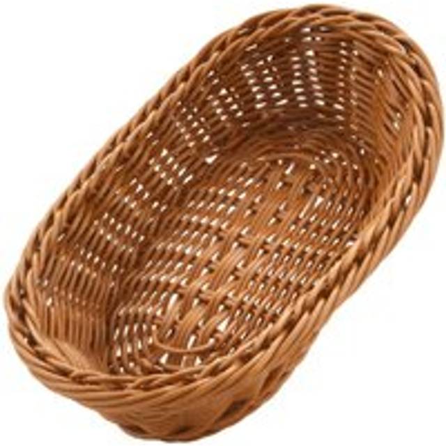 Oval Wicker Woven Bread Basket, 10.2Inch Storage Basket for Food Fruit Cosmetic Tabletop and Bathroom
