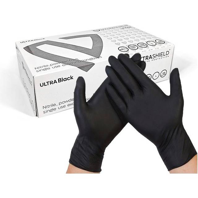 TEMU 100 Pack Black Disposable Nitrile Gloves Powder Free And Latex Free Food/mechanics/cleaning Heavy Duty S/m/l/xl Household Catering