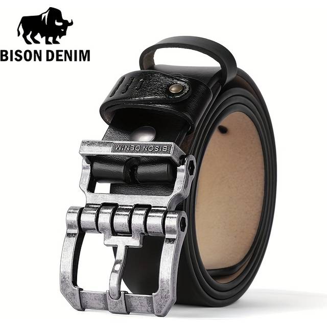 TEMU Denim Luxury Designer Belts For Men Vintage High Quality Cow Leather Pin Waist Strap Belt For Jeansvalentine's Day, Jeans Belt, Belts For Men Designer