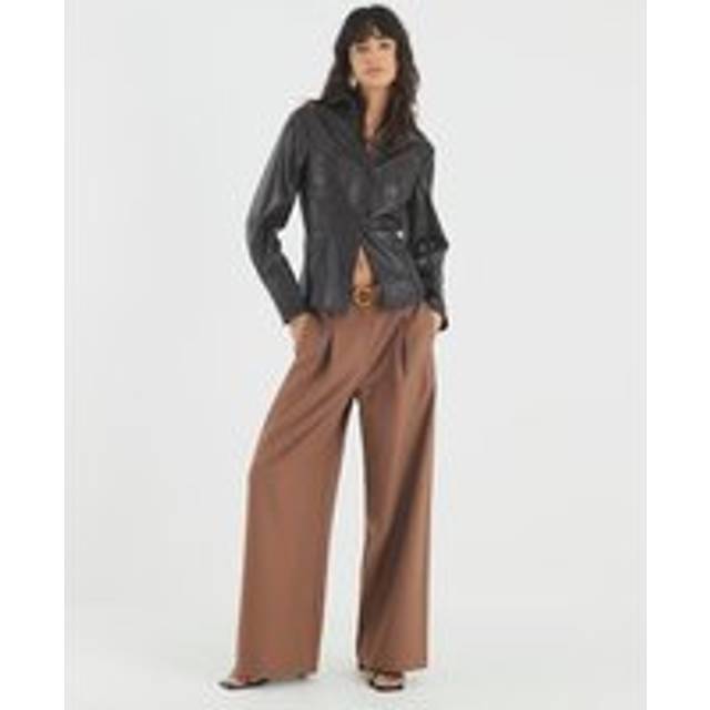 River Island Womens Brown Belted Wide Leg Trousers - 18L