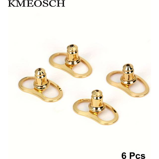 TEMU 6/10pcs Kmeosch Golden-tone Metal Earring Backs For Ears - Heavy Duty Secure Closure Bullet Backings For Studs, Fixed Earrings & Jewelry Making Findings, Earring Backs For Studs