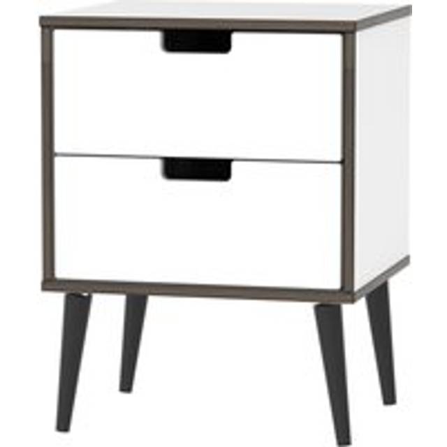 Taiwan 2 Drawer Bedside Cabinet (Ready Assembled) - White - One Size