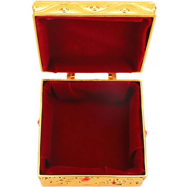 Vintage Cube Jewelry Box Antique Trinket Case Metal Treasure Chest Organizer Sg5
