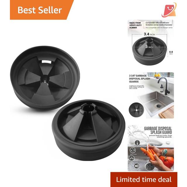 "AR-PRO (2-Pack) Garbage Disposal Rubber Drain Insert - 3 3/8"""""""" Garbage Disposal Splash Guards Sink Baffle - Removable Sink Baffles Qcb-Am Compati"