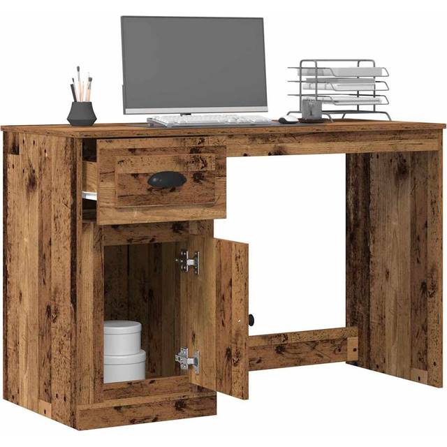 Skrivbord med låda Gammalt trä 50 x 115 x 75 cm Konstruerat trä