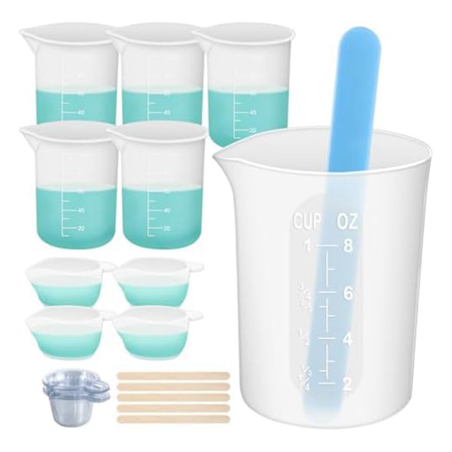 Resin Silicone Measuring Cup Tool Kit - Stirring Rod Pipette