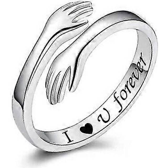 (As show, One size) hug Rings For Couples Hand Hug Rings Hugging Hands Open Promise Ring For Women Men
