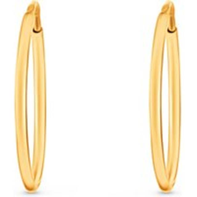 9ct Yellow Gold 15mm Hoop Earrings - Gold/Yellow Gold