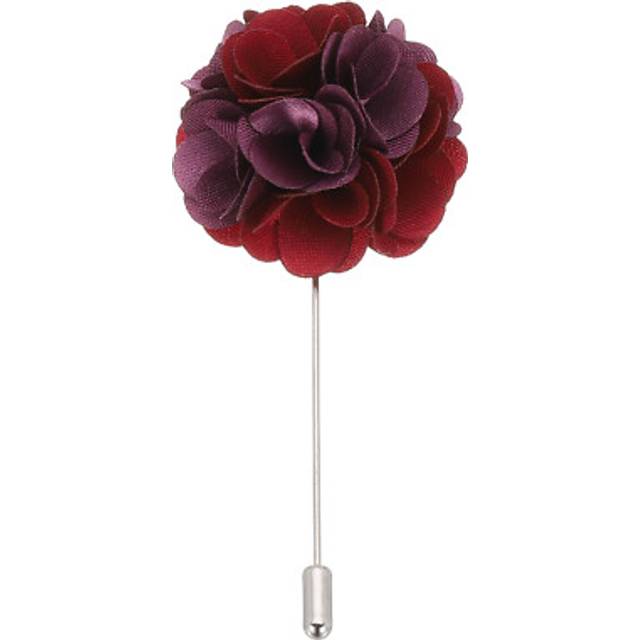 1 Pcs Flower Boutonnieres Pin Lapel Pin For Men Camellia Flower Purple/wine Red