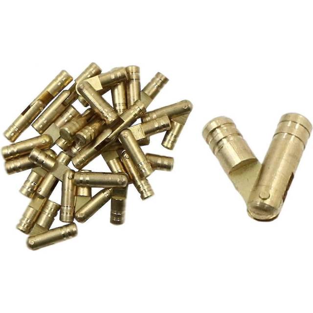 (As show, One size) Barrel Hinges Cylindrical Concealed Brass - 20 Pieces 3 X 0.5cm For Jewelry Box Replacement Furniture Gift Miniature Wood