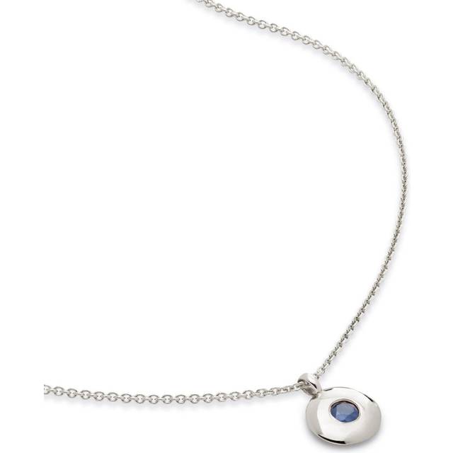 Monica Vinader - September sapphire pendant necklace - women - Recycled Silver/Blue Sapphire - One Size