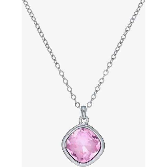 Ted Baker Crastel Silver Tone Pink Crystal Necklace TBJ3692-01-70