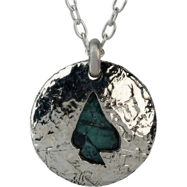 Parts of Four - heart-shaped disc necklace - unisex - Sterling Silver/10K White Gold/Tourmaline - One Size