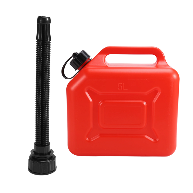 5L Car Tank Can Spare Plastic Petrol Gas Container Anti-Static Carrier with Pipe for