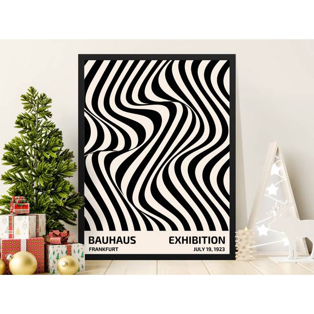 Bauhaus Exhibition Northway, Blue Waves Print, Vintage 1923 Poster, Modern Art Print, Minimalist Decor, Geometric Northway - Black (35.56 cm H x 27.94 cm W)