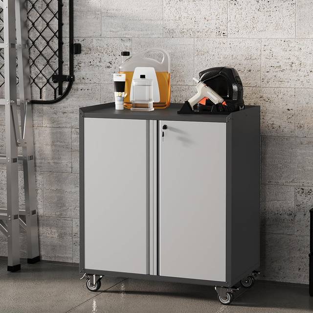 Heavy Duty Metal Single Storage Cabinet ( 90cm H x 77cm W x 46cm D) - Grey (90cm H X 77cm W X 46cm D)