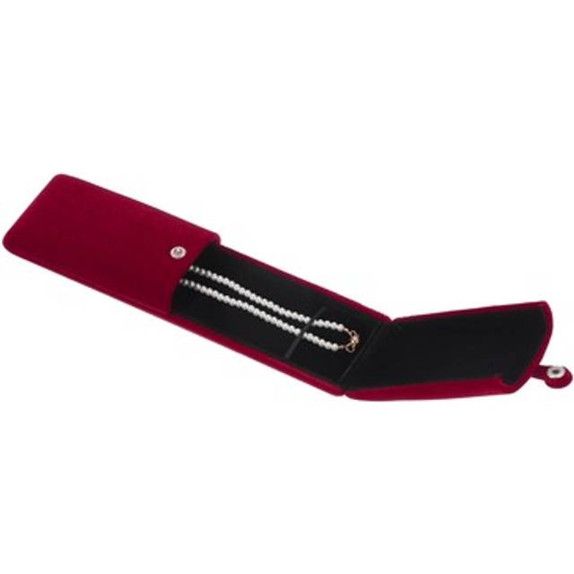 Wine Red Velvet Necklace Box Jewelry Gift Box Necklace Long Chain Storage Boxes