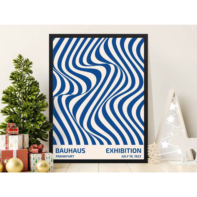Bauhaus Exhibition Northway, Blue Waves Print, Vintage 1923 Poster, Modern Art Print, Minimalist Decor, Geometric Northway (50.8 cm H x 40.64 cm W)